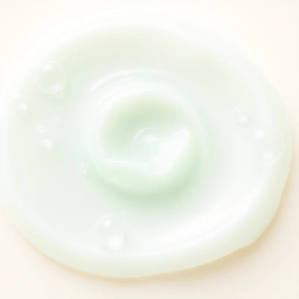 Macro texture of pale green soothing gel